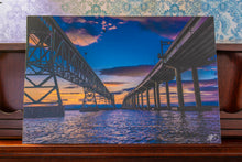 Load image into Gallery viewer, Harry Nice Bridge 2 Span Sunset 12&quot;x18&quot; Canvas Print
